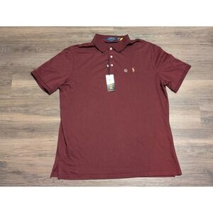 Polo Ralph Lauren Mens Classic Fit Short Sleeve Polo Shirt Burgundy Maroon Large